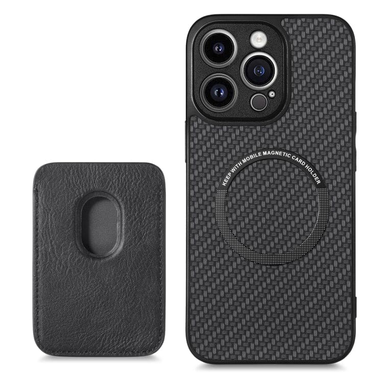 Apple iPhone 13 Pro Max Carbon Magsafe Cover with Removable Card Wallet - Image 5
