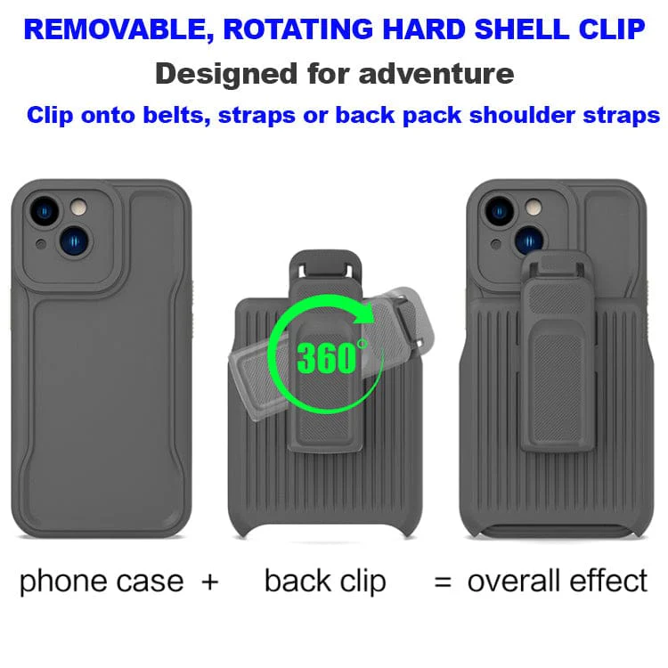 Apple iPhone 13 Pro Max - Explorer Thick Rugged Cover with Removable, Rotating Strap/Belt Clip - Image 3