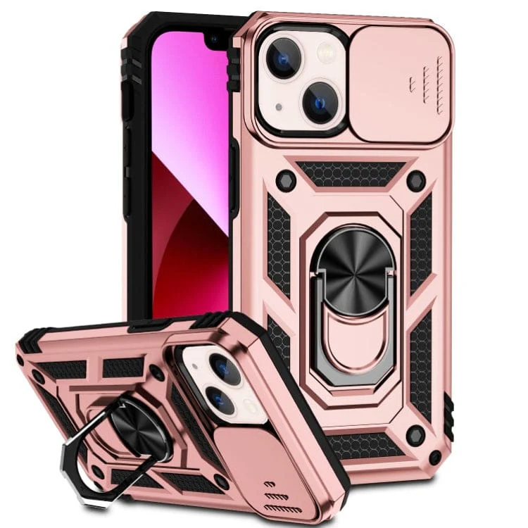 Apple iPhone 14 Armor Rugged Sliding Camera Cover with Metal Ring/Stand - Image 10