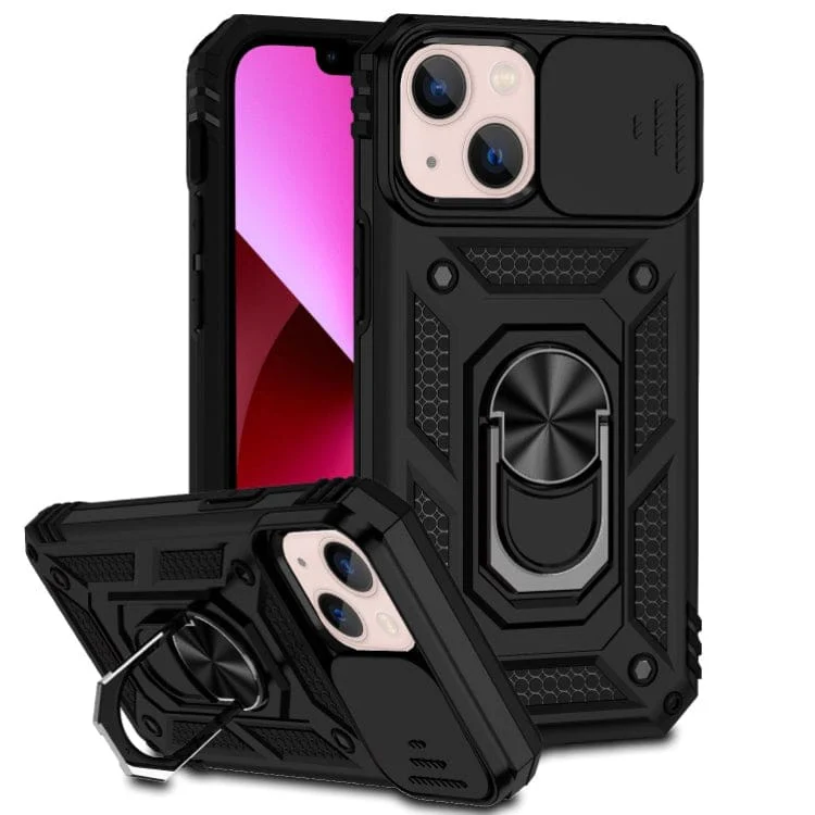 Apple iPhone 14 Armor Rugged Sliding Camera Cover with Metal Ring/Stand - Image 8