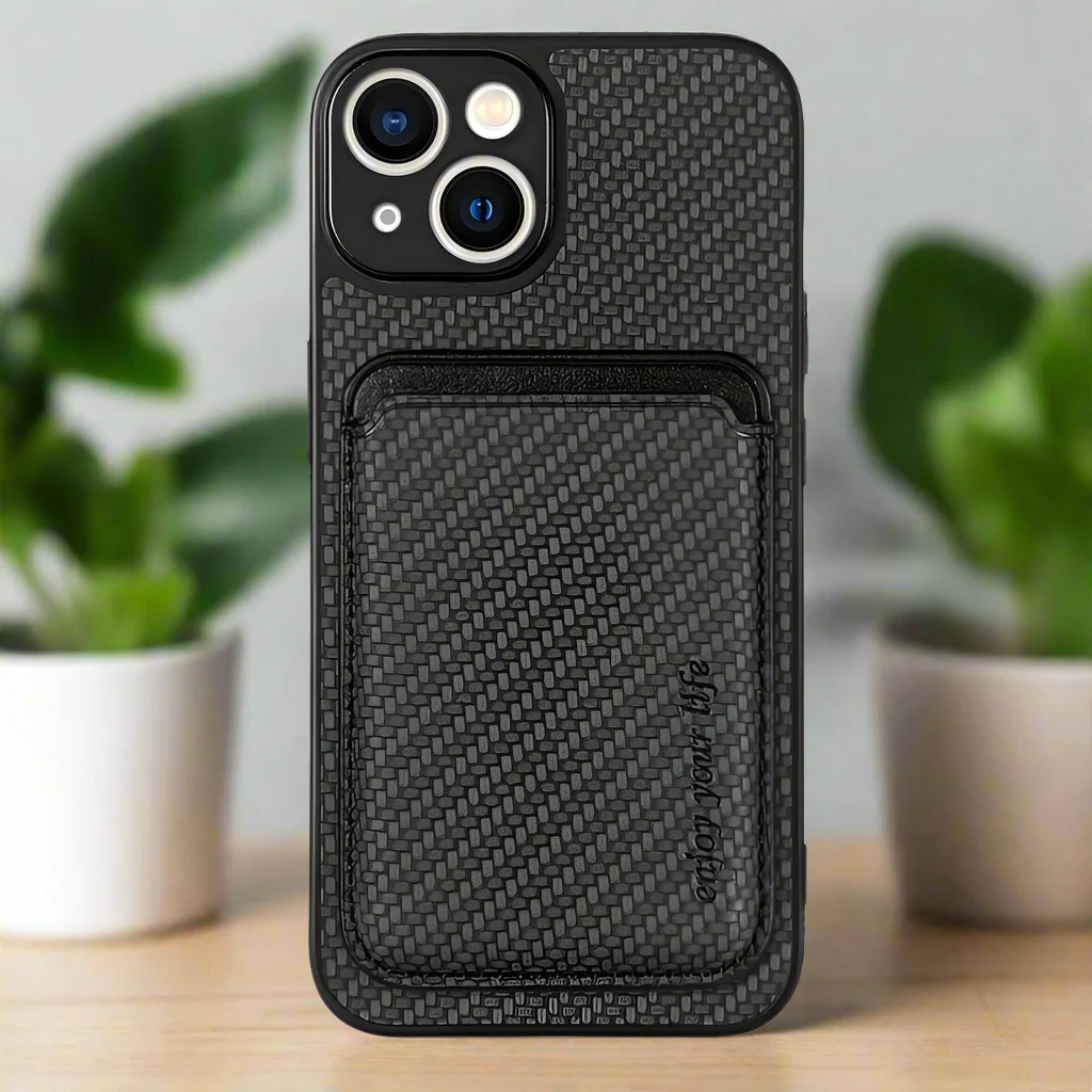 Apple iPhone 14 Carbon Magsafe Cover with Removable Card Wallet