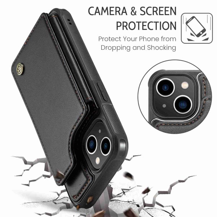 Apple iPhone 14 CaseMe C22 Rear Wallet Cover with Card Slots - Image 5