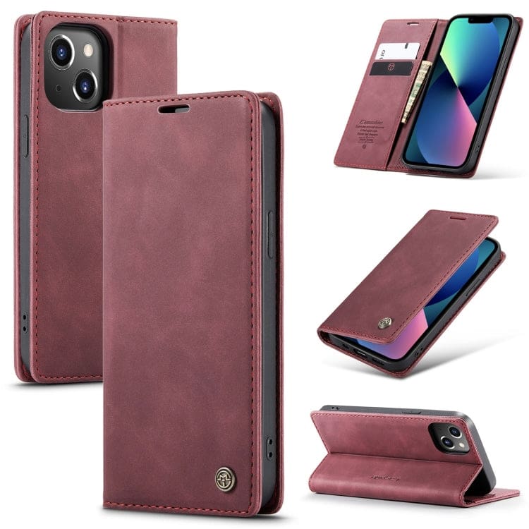 Apple iPhone 14 - CaseMe 013 Wallet Flip Cover with Magnetic Closing Front Cover , Card Slots, Wallet