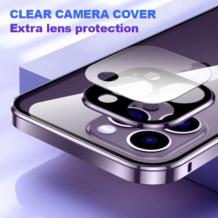 Apple iPhone 14 Plus 2 Piece Magnetic Rigid Cover with Transparent Glass Back and Glass Screen Protector - Image 6
