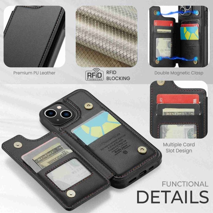 Apple iPhone 14 Plus CaseMe C22 Rear Wallet Cover with Card Slots - Image 4