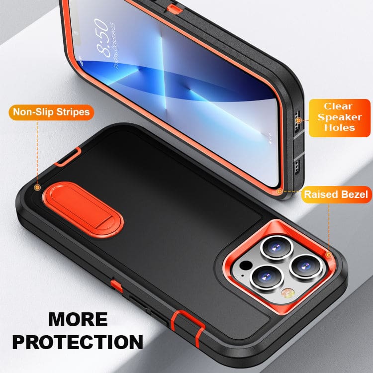 Apple iPhone 14 Plus - Tri-Defense Rugged Cover, Pop-Out Stand - Image 3
