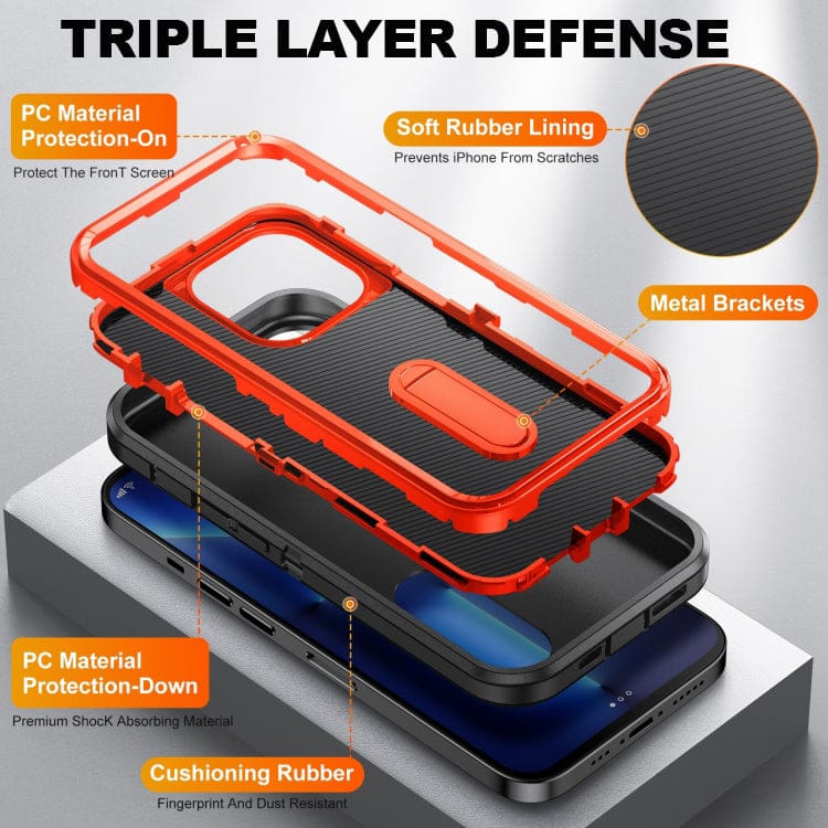 Apple iPhone 14 Plus - Tri-Defense Rugged Cover, Pop-Out Stand - Image 4