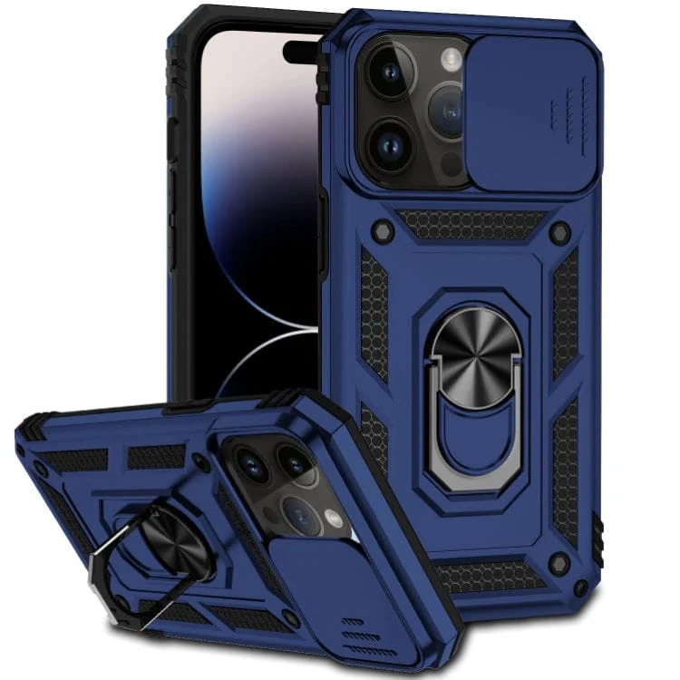 Apple iPhone 14 Pro - Armor Rugged Sliding Cam Cover with Stand