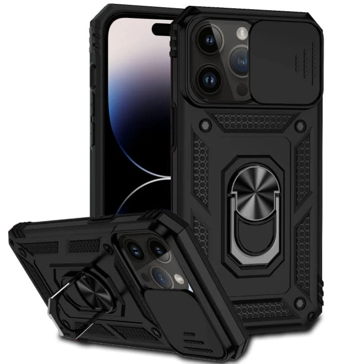 Apple iPhone 14 Pro - Armor Rugged Sliding Cam Cover with Stand - Image 10