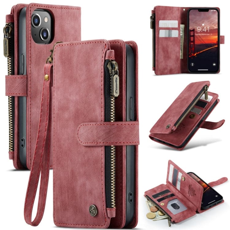 Apple iPhone 14 Plus CaseMe C30 Multifunction Wallet, Zip Pocket, 7 Card Slots - Image 7
