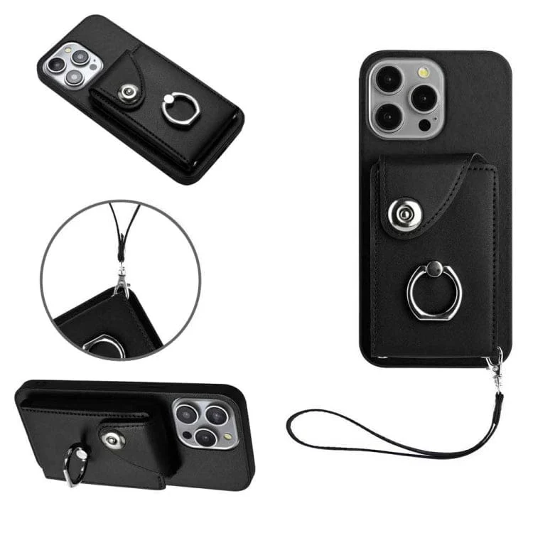Apple iPhone 14 Pro Max 8 Card Rear Wallet Cover with Ring/Stand - Image 2
