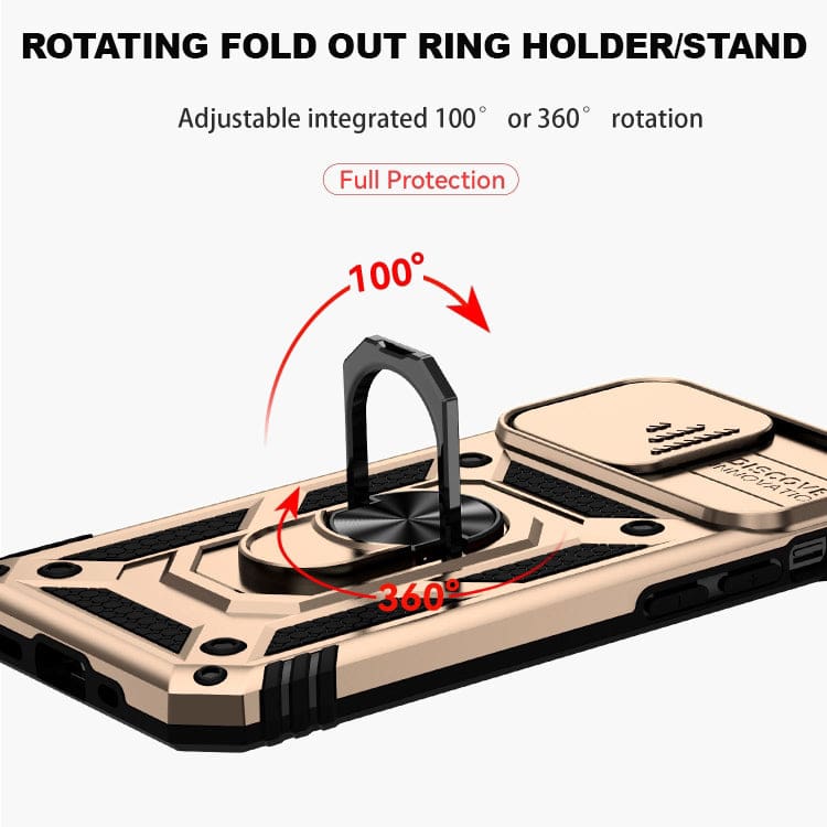 Apple iPhone 14 Pro Max - Armor Rugged Sliding Cam Shield Cover with Stand - Image 4