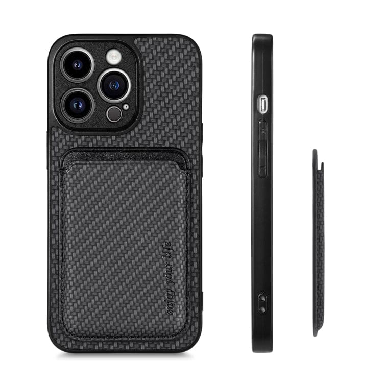 Apple iPhone 14 Pro Max Carbon Magsafe Cover with Removable Card Wallet - Image 4