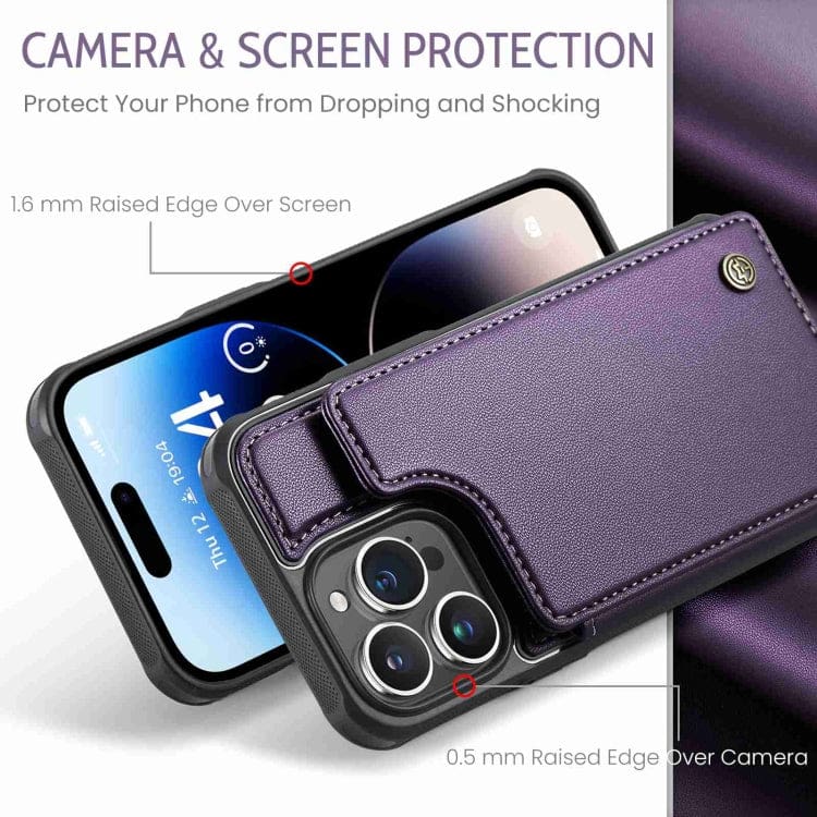 Apple iPhone 14 Pro Max CaseMe C22 Rear Wallet Cover with Card Slots - Image 3