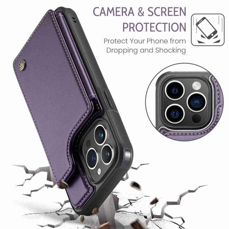 Apple iPhone 14 Pro Max CaseMe C22 Rear Wallet Cover with Card Slots - Image 5