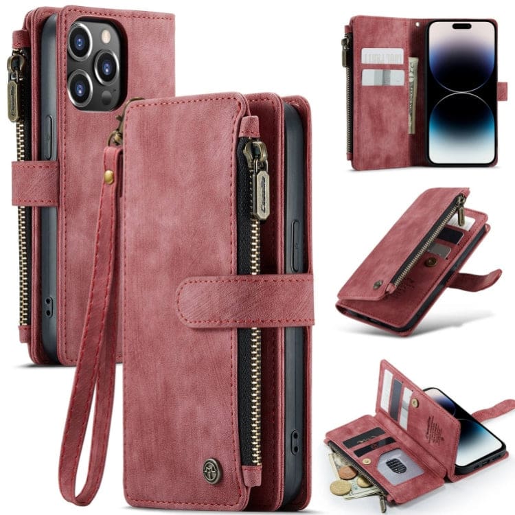 Apple iPhone 14 PRO MAX CaseMe C30 Multifunction Wallet, Zip Pocket, 7 Card Slots - Image 8