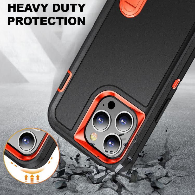 Apple iPhone 14 PRO MAX - Triple Defense Rugged Cover, 3 Layer, Pop-Out Stand, Raised Bezels - Image 6