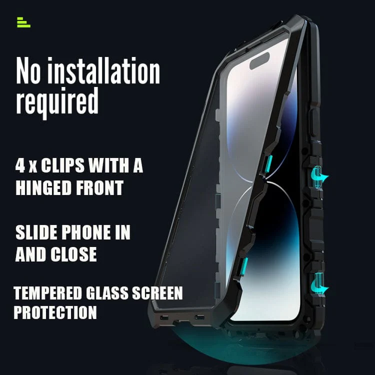 Apple iPhone 14 - RJust Camo Rugged Metal Case with Screen Protector - Image 2