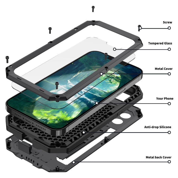 Apple iPhone 14 - RJust Metal Rugged Protection with Screen Protector - Image 4