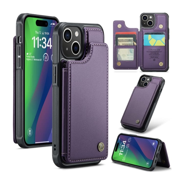 Apple iPhone 15 CaseMe C22 Rear Wallet Cover with Card Slots - Image 9