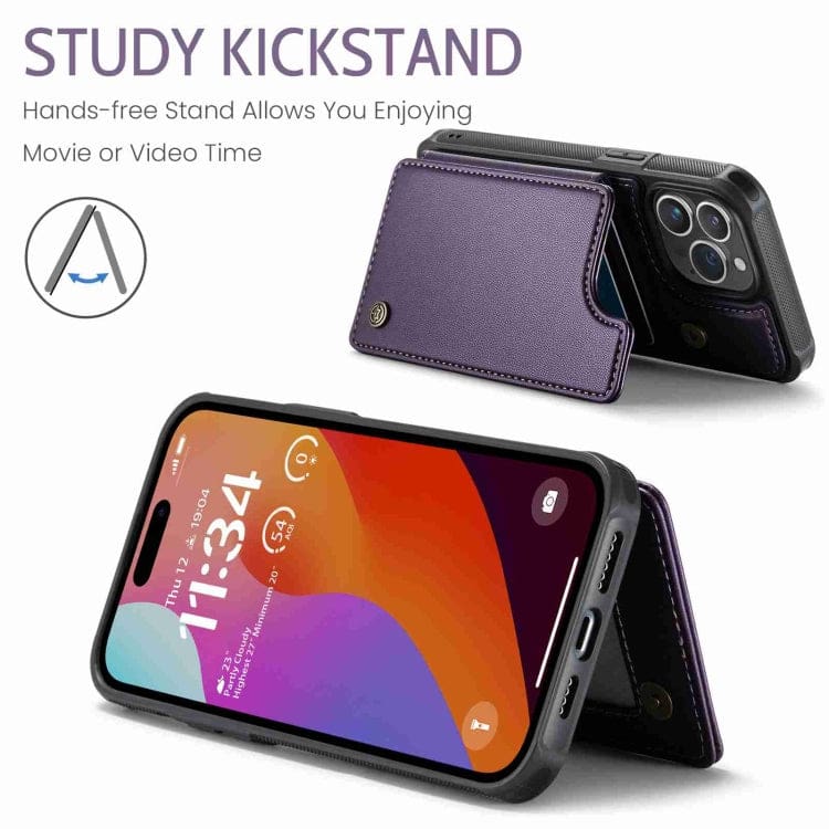 Apple iPhone 15 Pro CaseMe C22 PU Leather Card Wallet Cover - Image 5