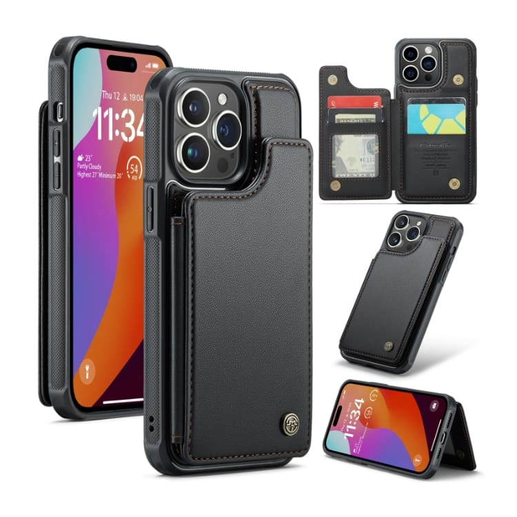 Apple iPhone 15 Pro CaseMe C22 PU Leather Card Wallet Cover - Image 8