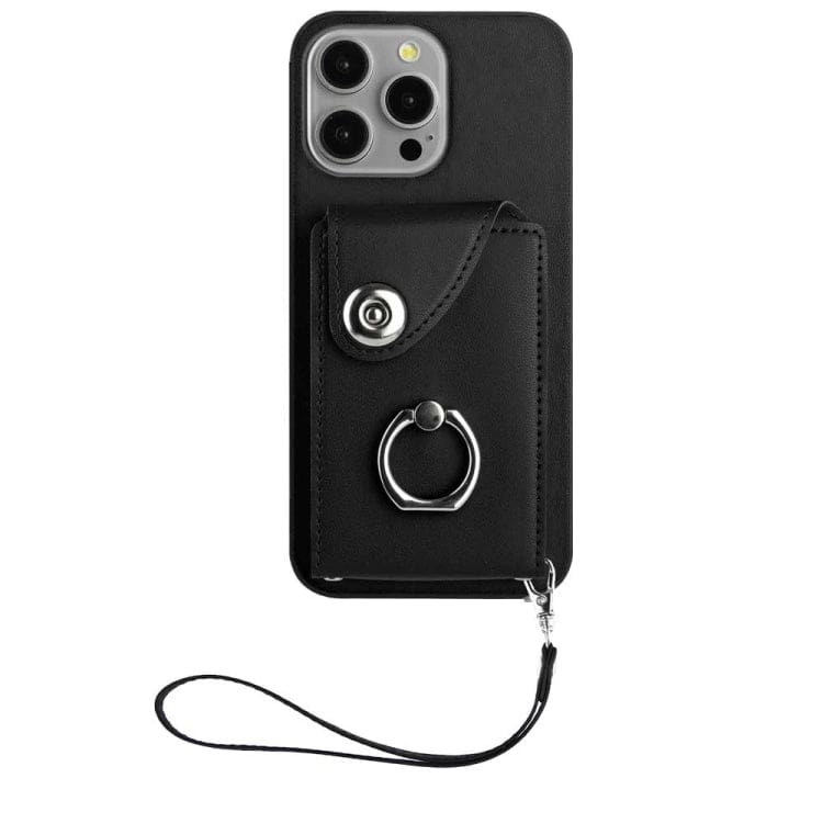 Apple iPhone 15 Pro Max 8 Card Rear Wallet Cover with Ring/Stand