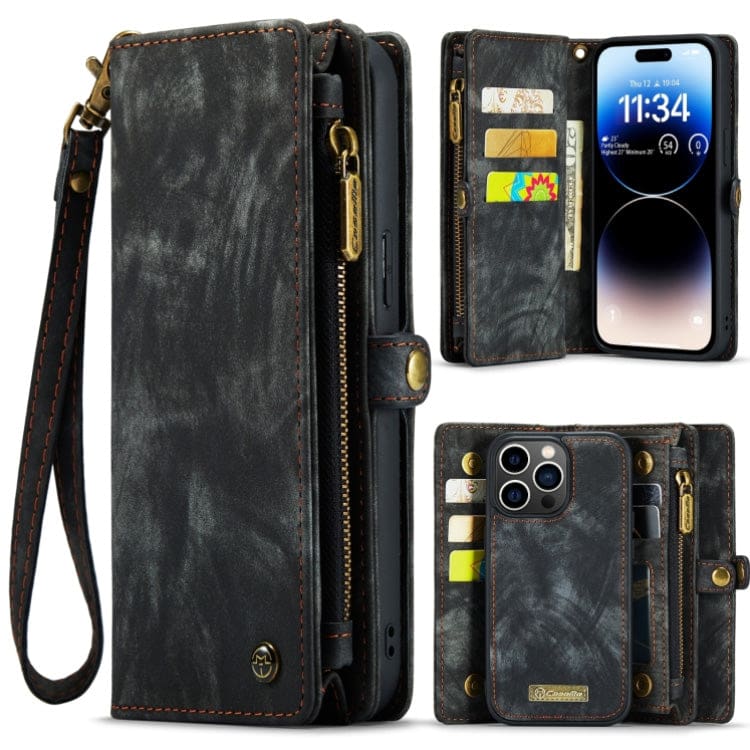 Apple iPhone 15 Pro Max CaseMe 008 2-In-1 Wallet with Detachable Cover, 8 Card Slots + Zip Pocket - Image 5