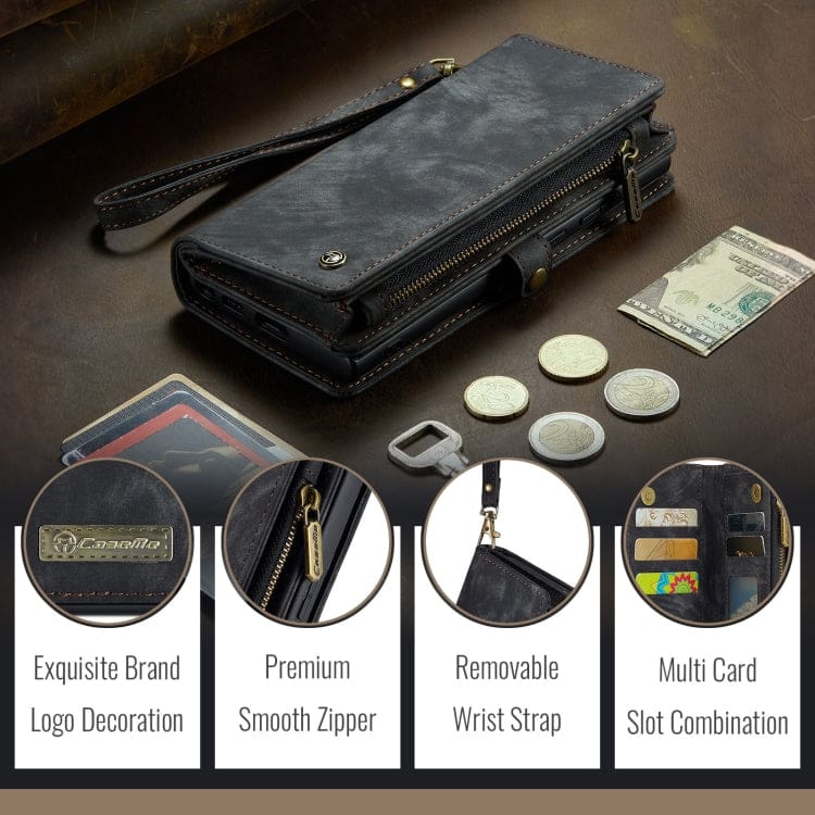 Apple iPhone 16 CaseMe 008 2-In-1 Wallet with Detachable Cover, 8 Card Slots + Zip Pocket - Image 4