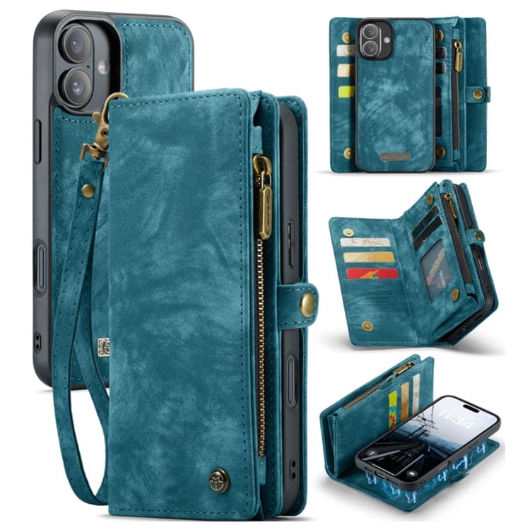 Apple iPhone 16 CaseMe 008 2-In-1 Wallet with Detachable Cover, 8 Card Slots + Zip Pocket - Image 8