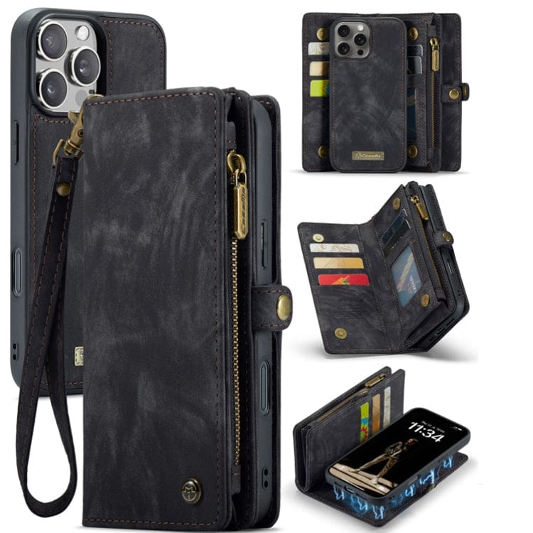 Apple iPhone 16 Pro CaseMe 008 2-In-1 Wallet with Detachable Cover, 8 Card Slots + Zip Pocket - Image 9