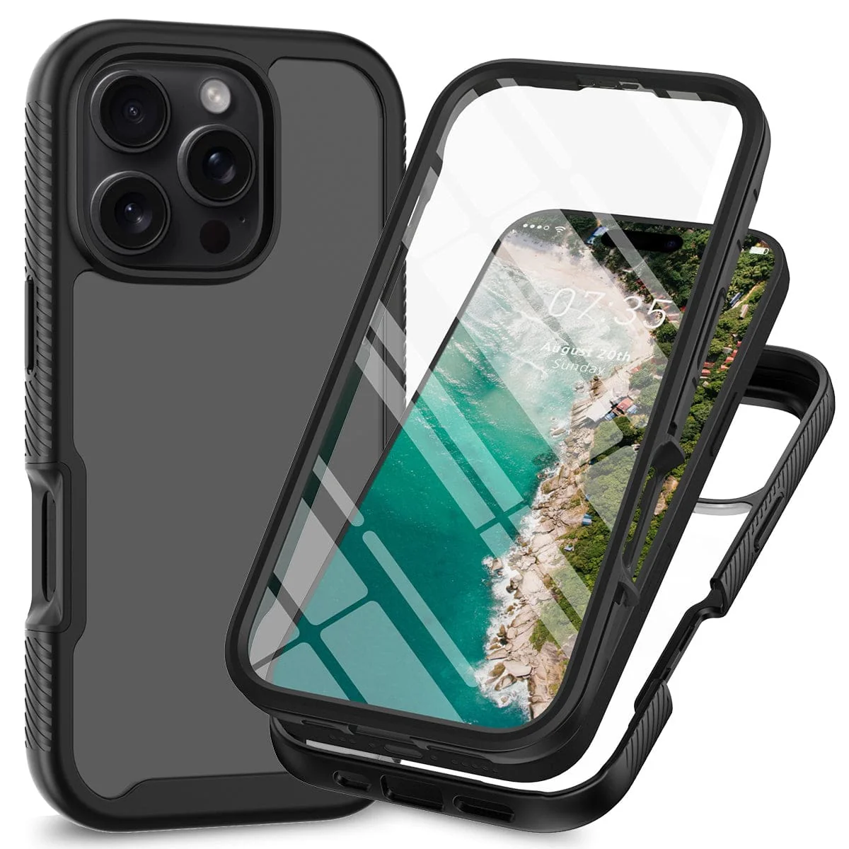 Apple iPhone 16 Pro Full Enclosure Cover, Built-In Screen Protector