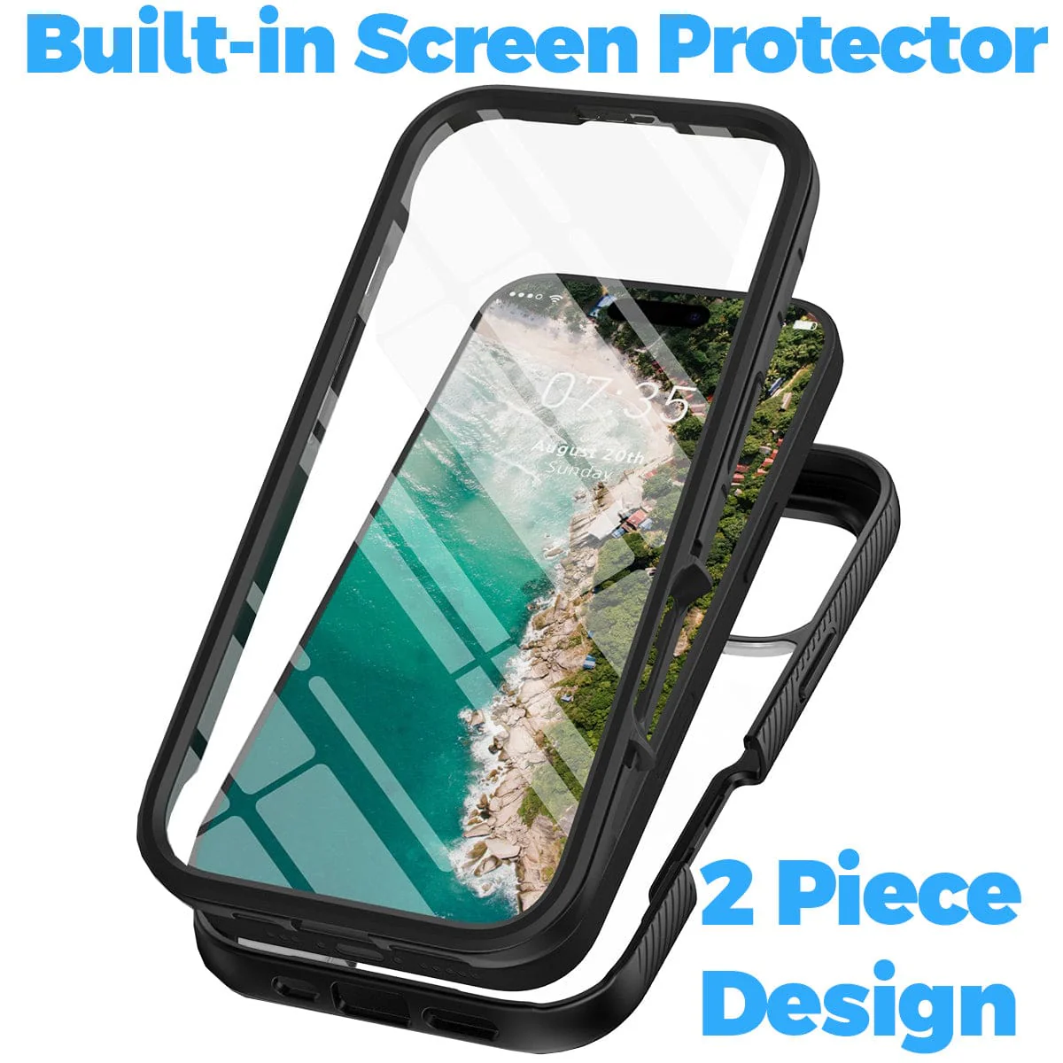 Apple iPhone 16 Pro Full Enclosure Cover, Built-In Screen Protector - Image 3