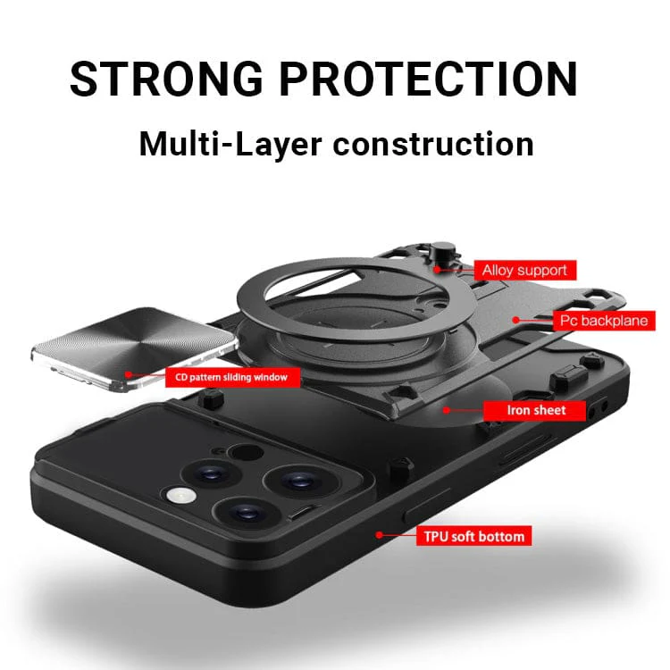Apple iPhone 16 Pro Hybrid Camera Shield Rugged Ring Protective Cover - Image 5