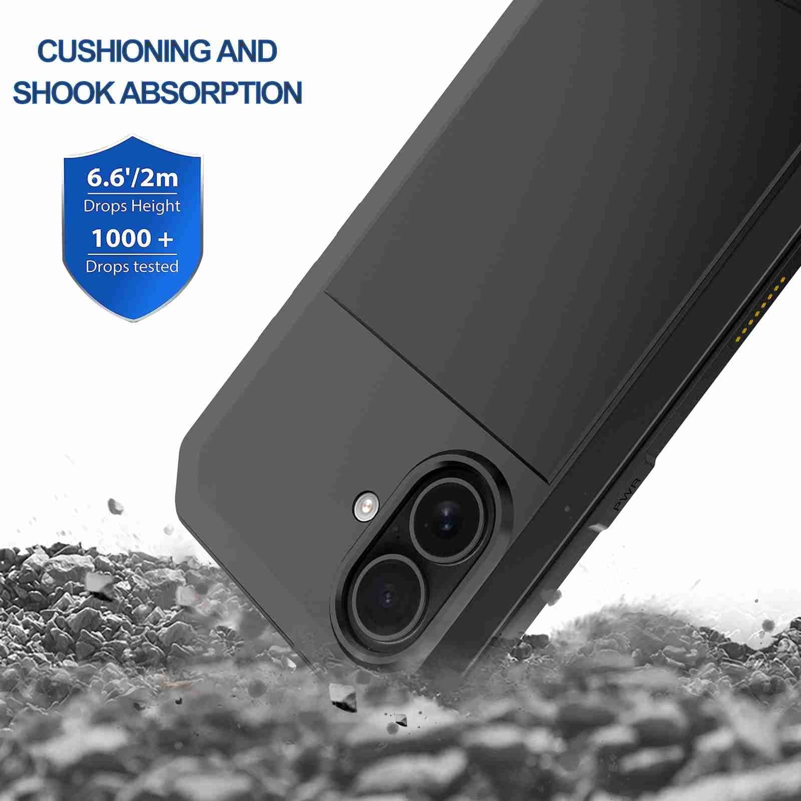 Apple iPhone 16 RedPepper Rugged Metal Heavy Duty Full Cover, Tempered Glass Screen Protector - Image 3