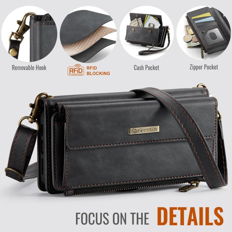 Apple iPhone 16e/17e CaseMe C39 Wallet, RFID Protection, 9 Card Slots, Cash Pocket, Zipped Coin Wallet - Image 4