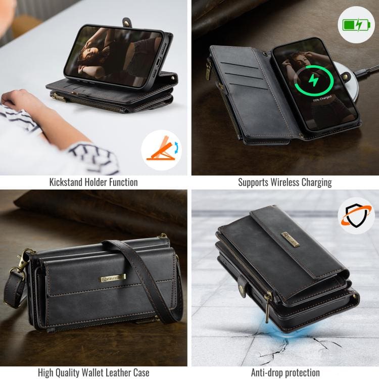 Apple iPhone 16e/17e CaseMe C39 Wallet, RFID Protection, 9 Card Slots, Cash Pocket, Zipped Coin Wallet - Image 6