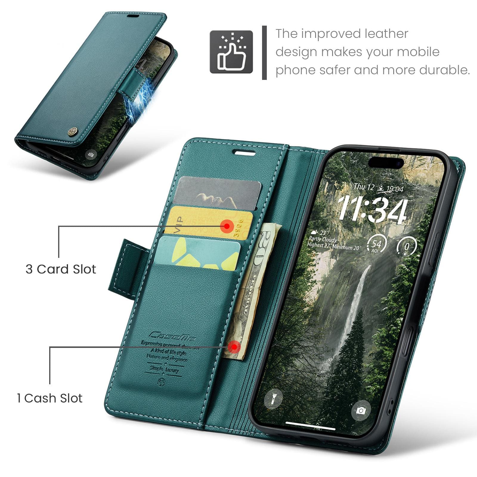 Apple iPhone 17 Air CaseMe 023 Wallet Flip Cover, RFID Protection, Card Holder - Image 2