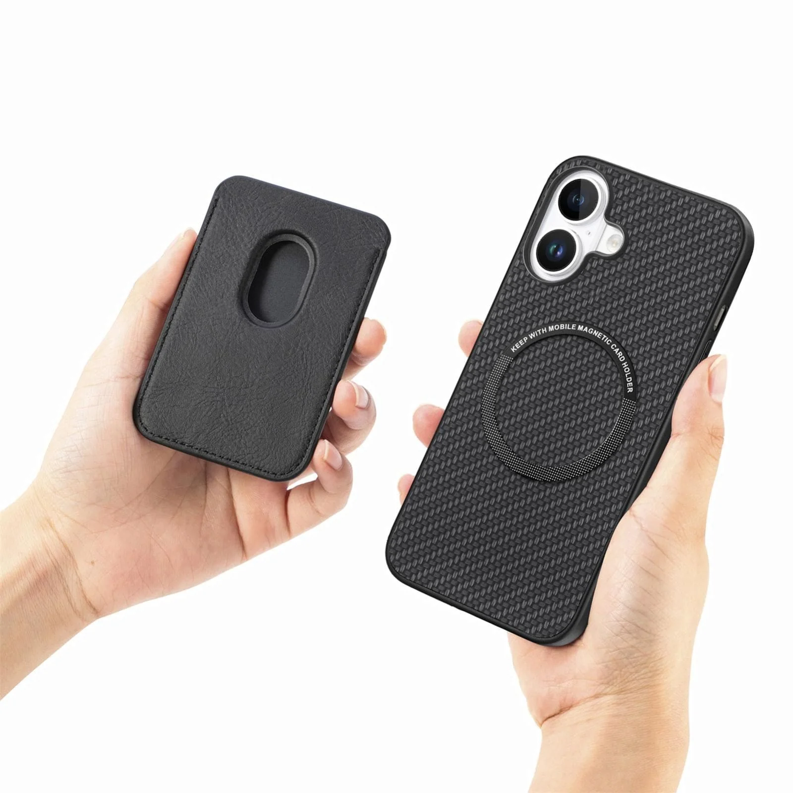 Apple iPhone 17 Carbon Magsafe Cover with Removable Card Wallet - Image 2