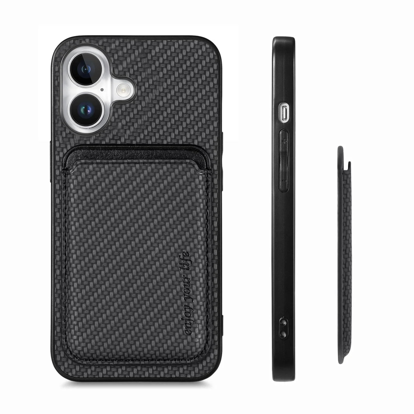Apple iPhone 17 Carbon Magsafe Cover with Removable Card Wallet - Image 3