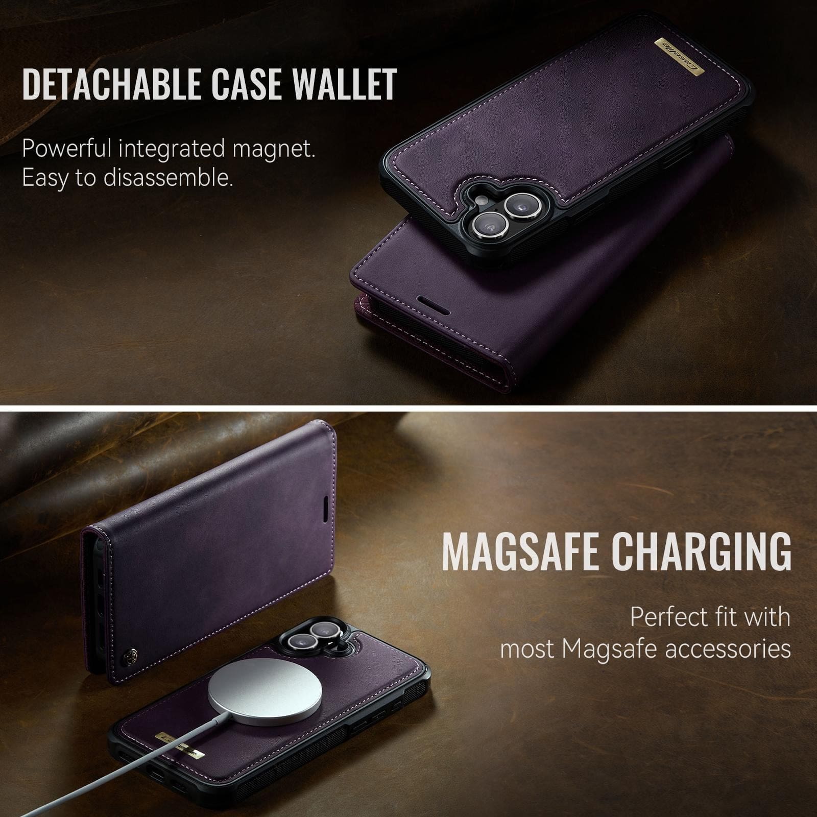 Apple iPhone 17 CaseMe C49 Detachable Flip Cover, RFID Protection, Card Holder - Image 5