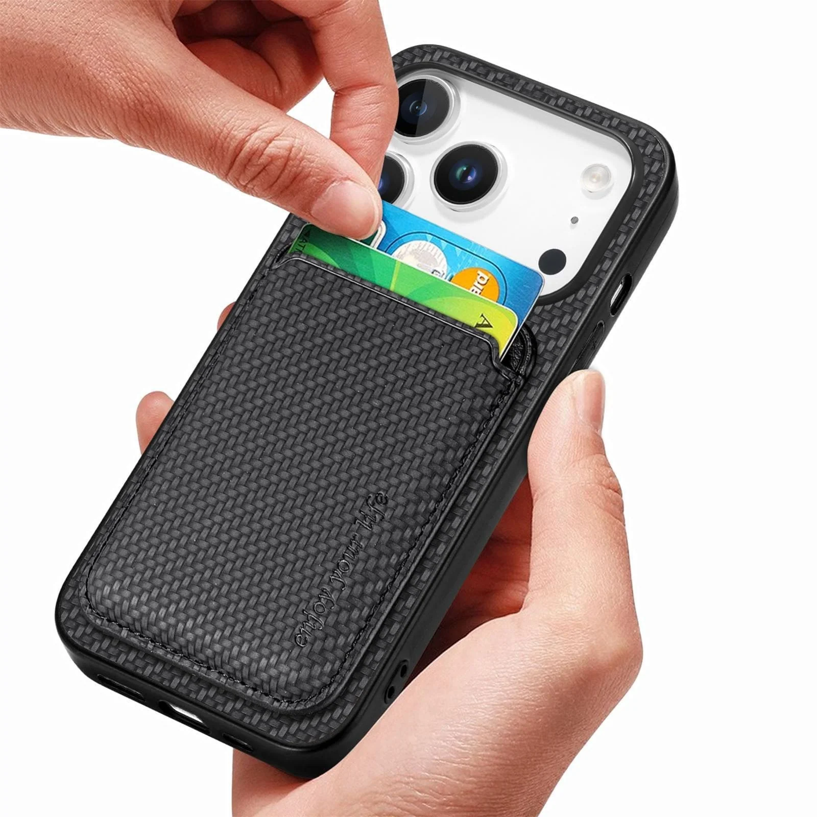 Apple iPhone 17 Pro Carbon Magsafe Cover with Removable Card Wallet - Image 3