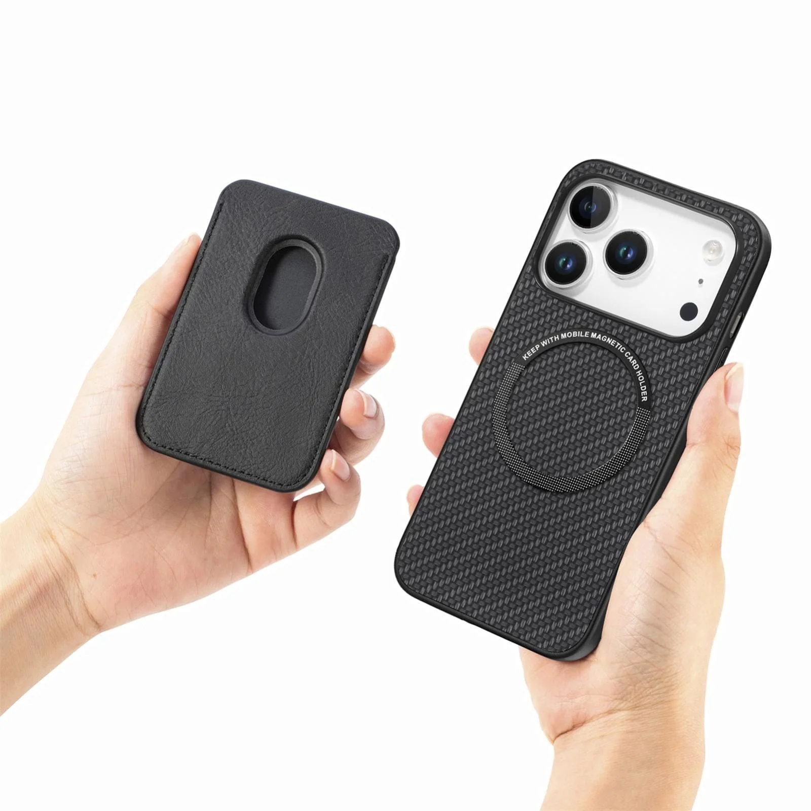 Apple iPhone 17 Pro Carbon Magsafe Cover with Removable Card Wallet - Image 4