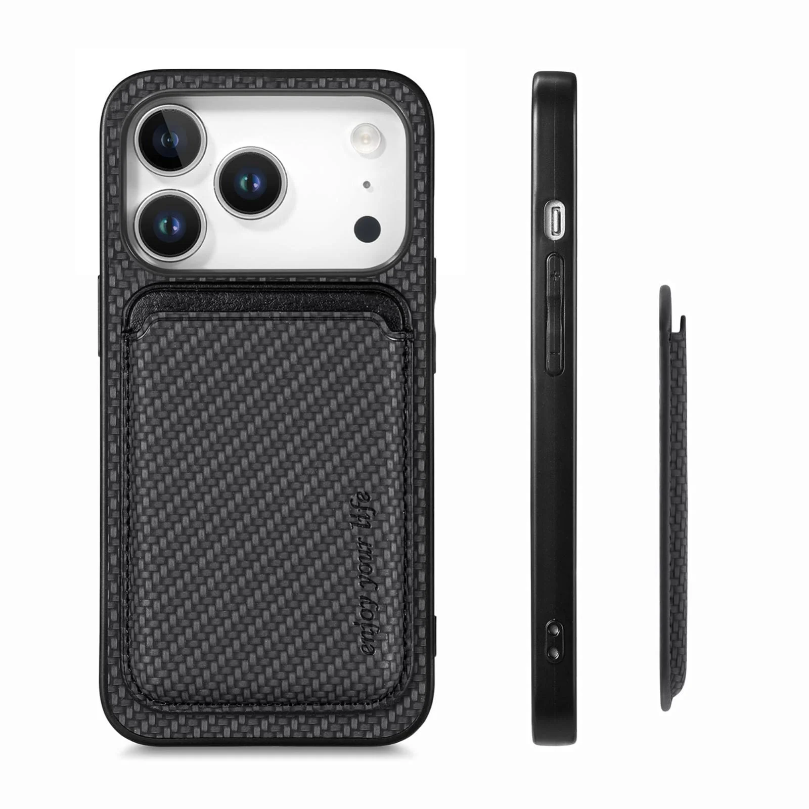 Apple iPhone 17 Pro Carbon Magsafe Cover with Removable Card Wallet - Image 5