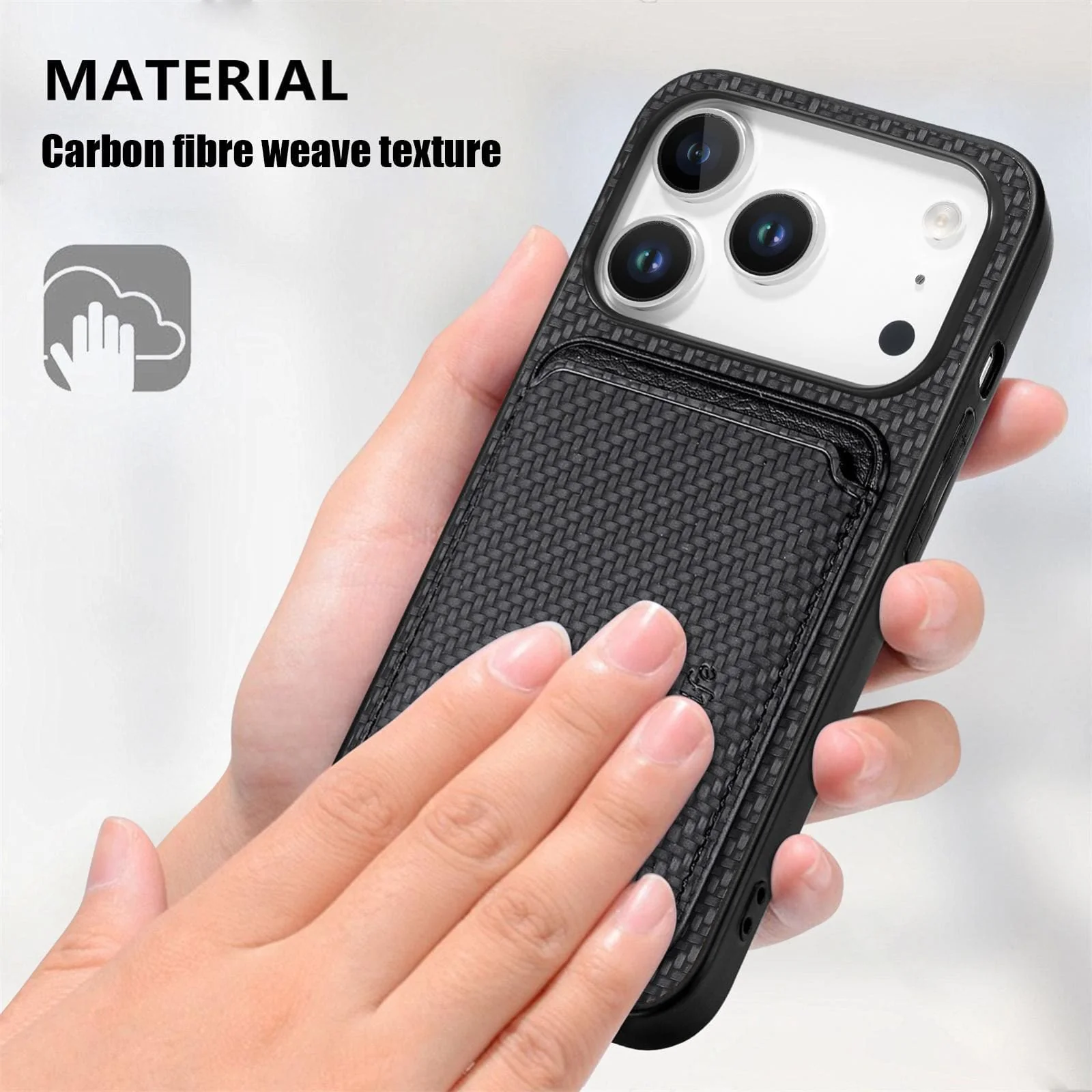 Apple iPhone 17 Pro Carbon Magsafe Cover with Removable Card Wallet - Image 6