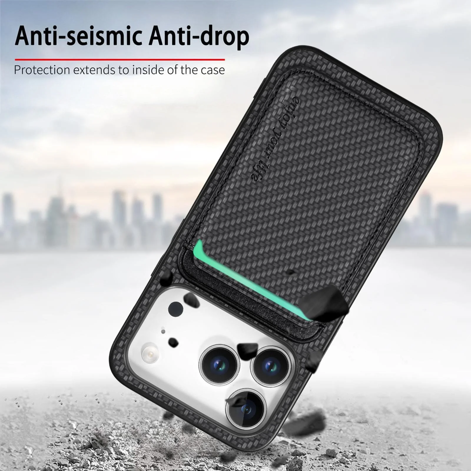 Apple iPhone 17 Pro Carbon Magsafe Cover with Removable Card Wallet - Image 7