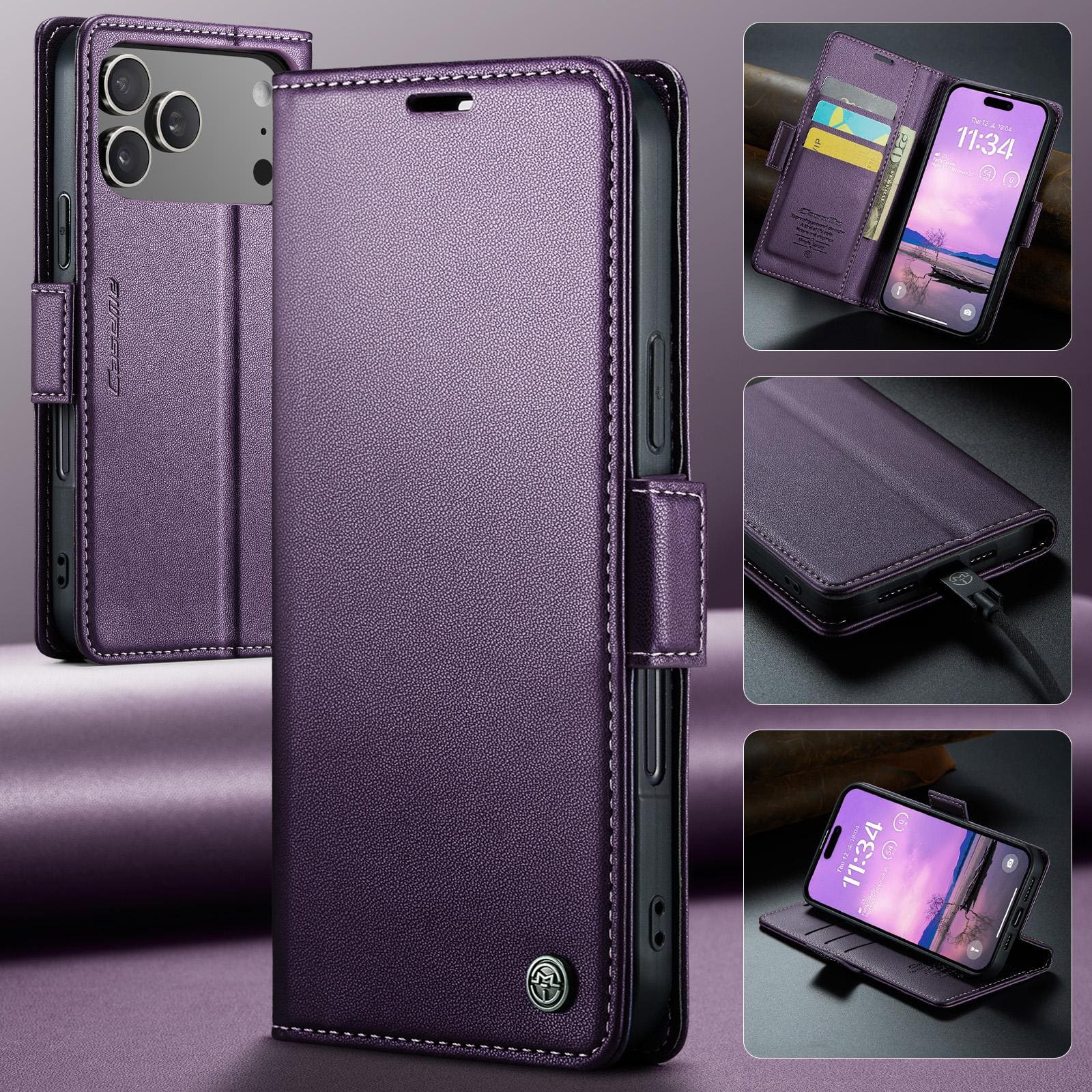 Apple iPhone 17 Pro CaseMe 023 Wallet Flip Cover, RFID Protection, Card Holder - Image 10