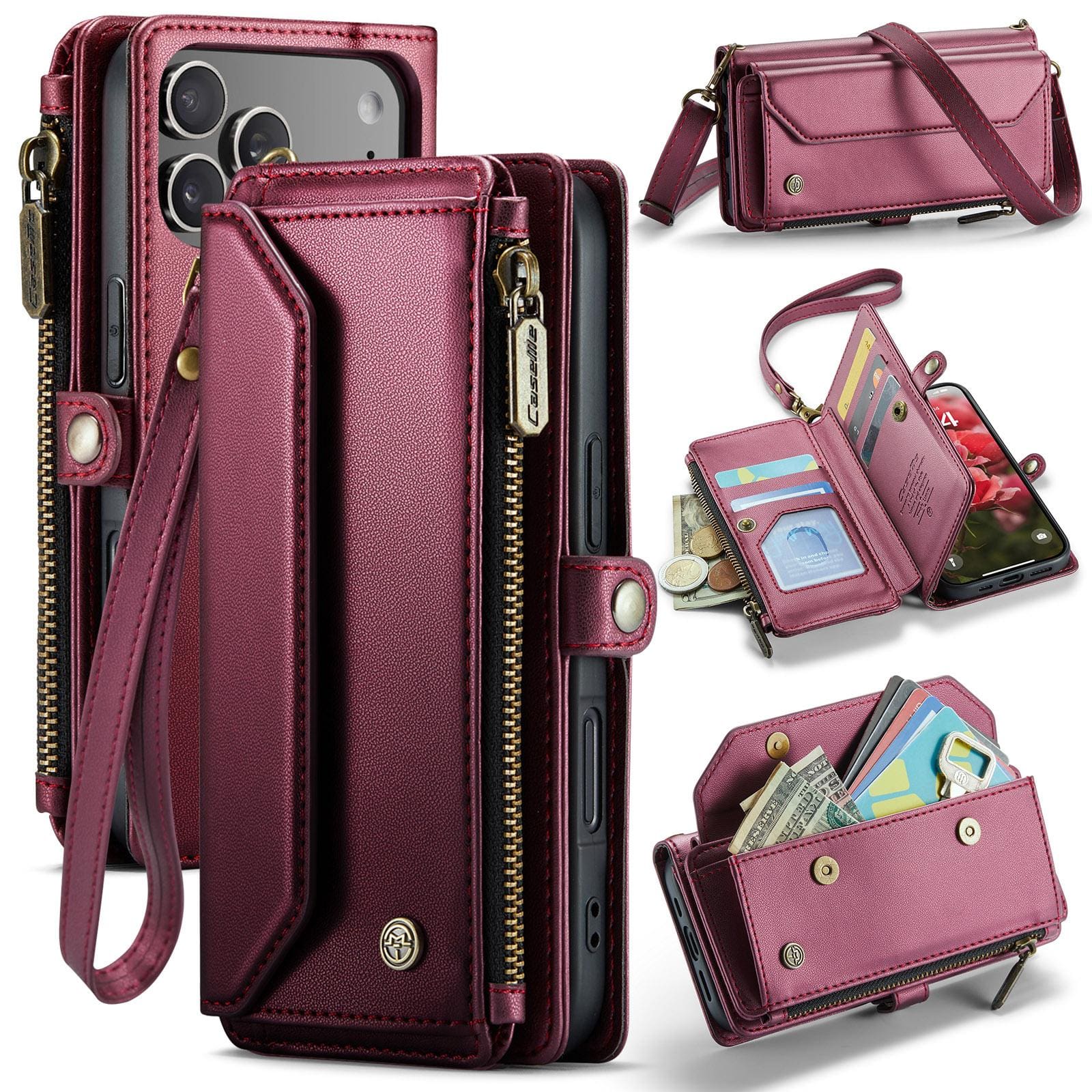 Apple iPhone 17 Pro CaseMe C36 Wallet, 7 Card Slots, Cash Pocket, Zipped Coin Wallet - Image 11