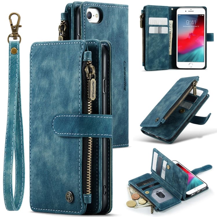 Apple iPhone 7/8/SE CaseMe C30 Multifunction Wallet, Zip Pocket, 7 Card Slots - Image 8