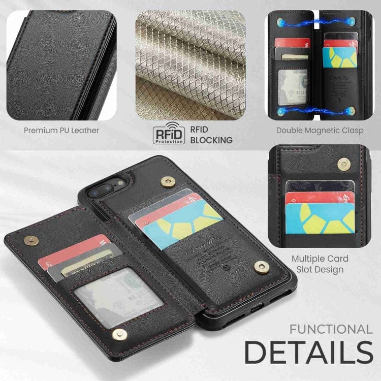 Apple iPhone 7 Plus / 8 Plus CaseMe C22 Rear Wallet Cover with Card Slots - Image 4